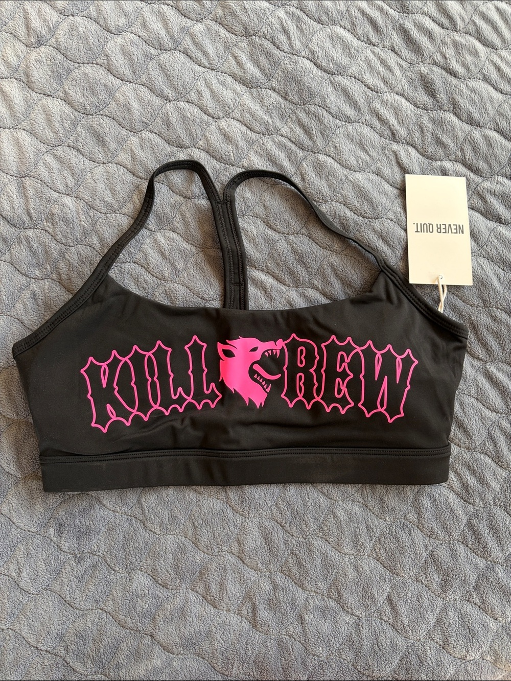 Kill Crew Black Sports Bra with Logo